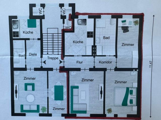 rechts Wohnungsgrundriss